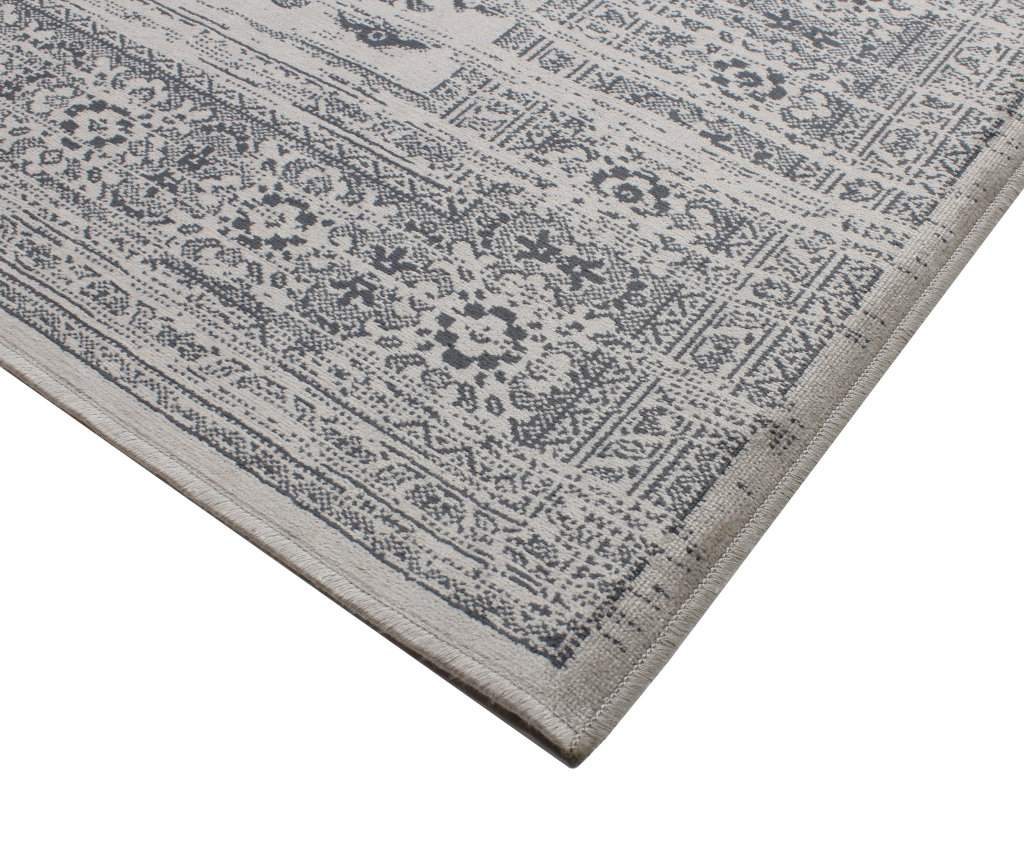 Viscose Grey Rug Angle 5