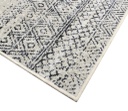 Viscose White-Dark Grey Rug Angle 5